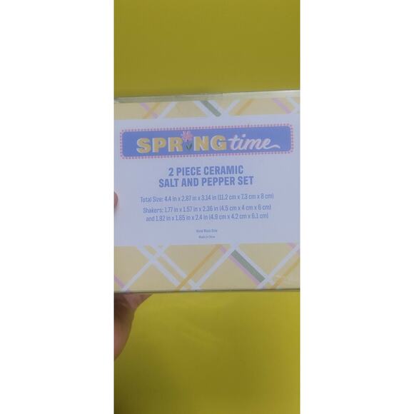 3 peice set Bunny Rabbit Salt & Pepper Shaker Set & Basket Tray EASTER White - Picture 6 of 7